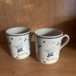 Charming Cream Duck Design Mugs